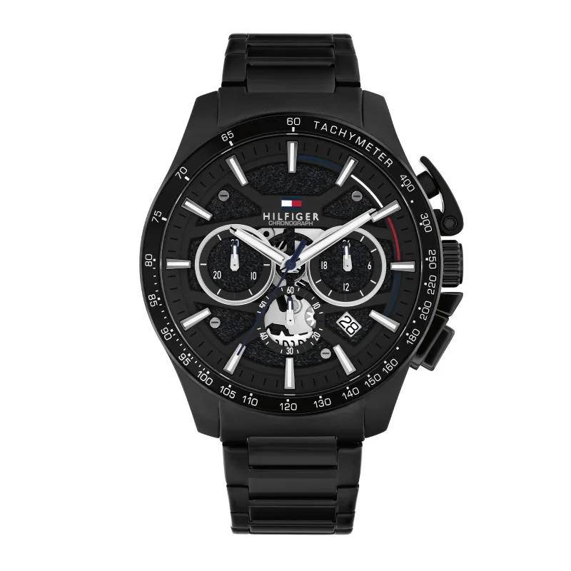 Bank Black Dial 44mm Mens Watch - Interchangeable Strap