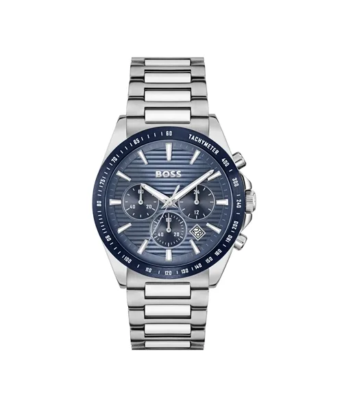 Boss Silver Blue Strike Chronograph Watch