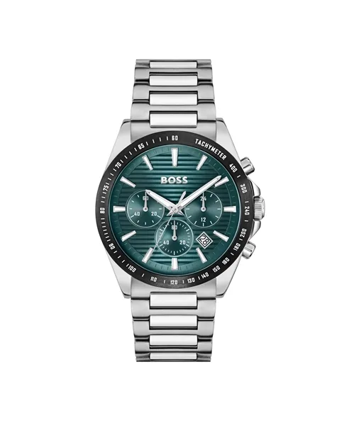 Boss Silver Teal Strike Chronograph Watch