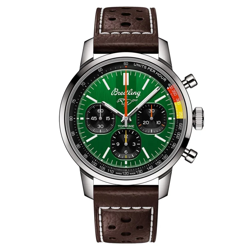 Breitling Top Time B01 Ford Mustang Leather Chronograph Watch