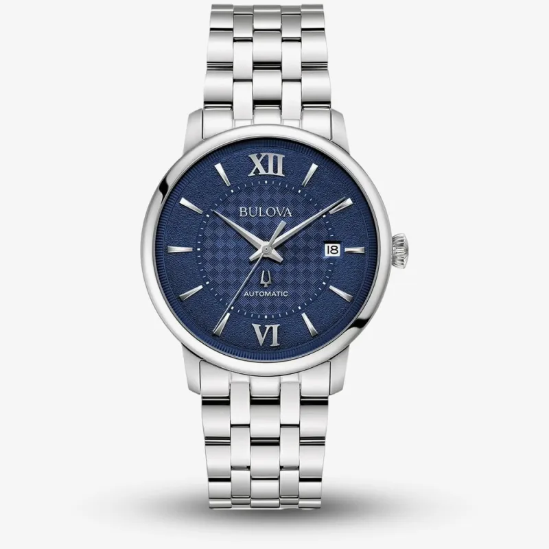Bulova Classic Hudson Blue Dial Watch 96B447