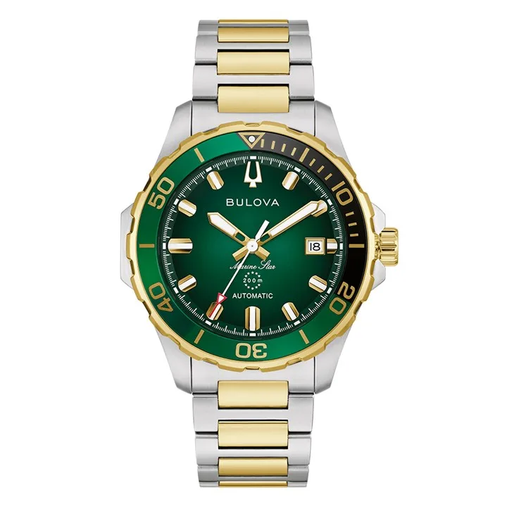 Bulova Marine Star 98B467 Automatic Two Tone Bracelet Watch - W09405
