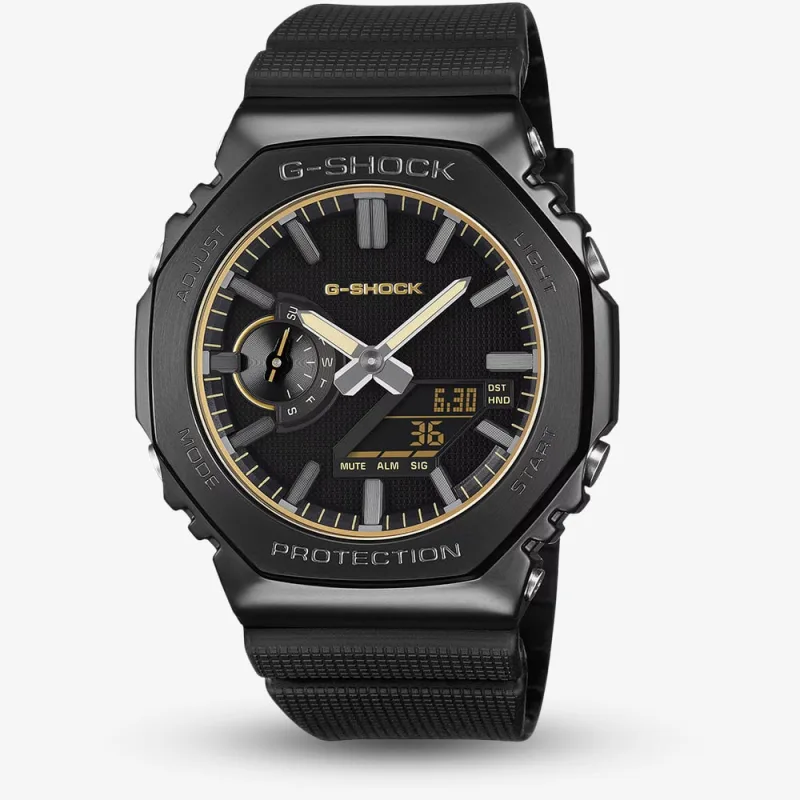 Casio Mens G-Steel Black Dual Display Strap Watch Gm-2100LXB-1A9ER
