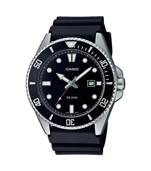 Casio Mens Stainless Steel Black Strap Diver Watch