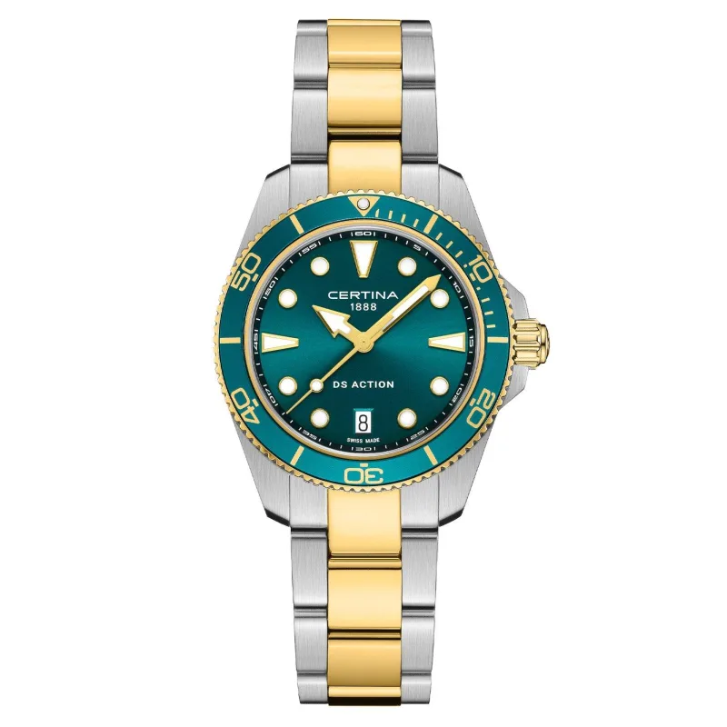 Certina Ds Action 34.5mm Yellow Gold Plated Watch