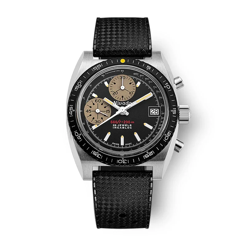Chronograph Yellow Automatic 38mm Mens Watch Black