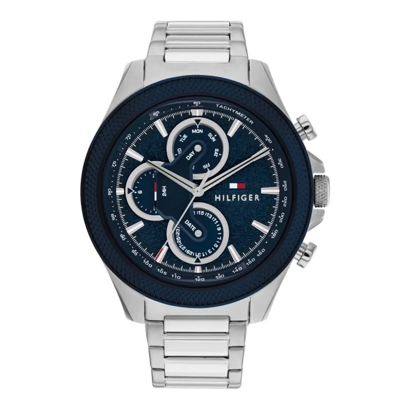 Clark Stainless Steel Blue Dial Mens Watch
