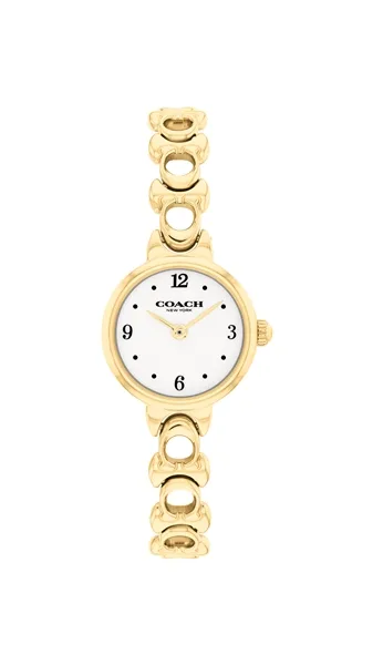 Coach Gold Iris Round Dial C Bracelet Watch - Gold
