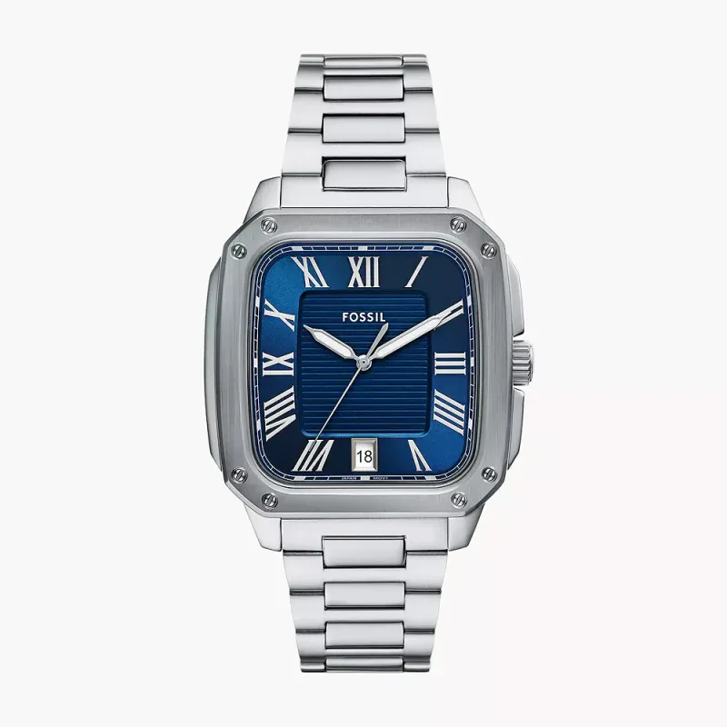 Crosby 42 mm Three-Hand Date Stainless Steel Blue