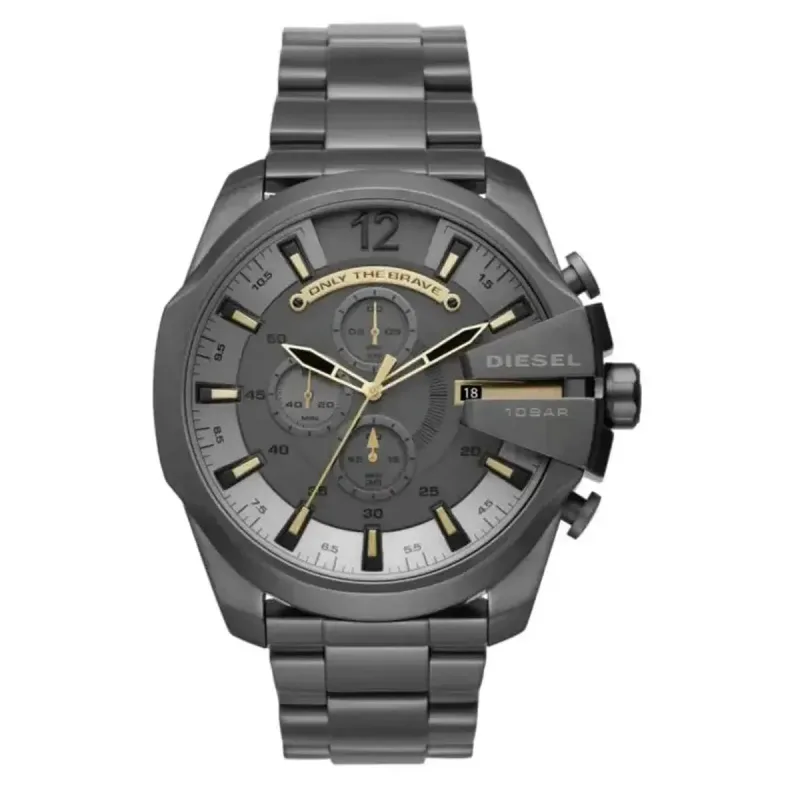Diesel Mega Chief DZ4466 Men's Chronograph Grey Dial Grey IP Stainless Steel Watch