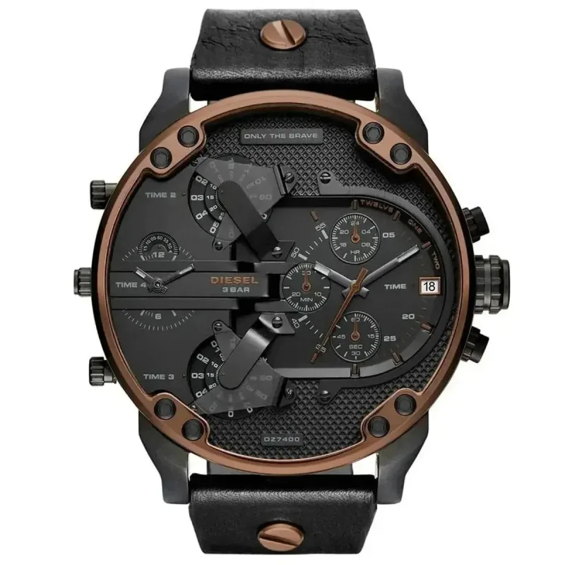Diesel Mr. Daddy 2.0 DZ7400 Men's Chronograph Black Leather Watch