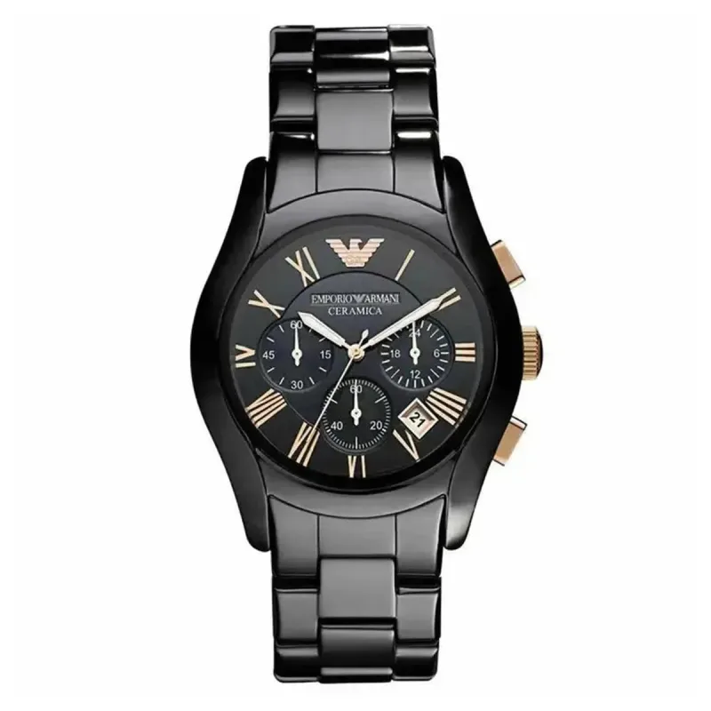 Emporio Armani AR1410 Ceramica Black Dial Chronograph Men's Watch