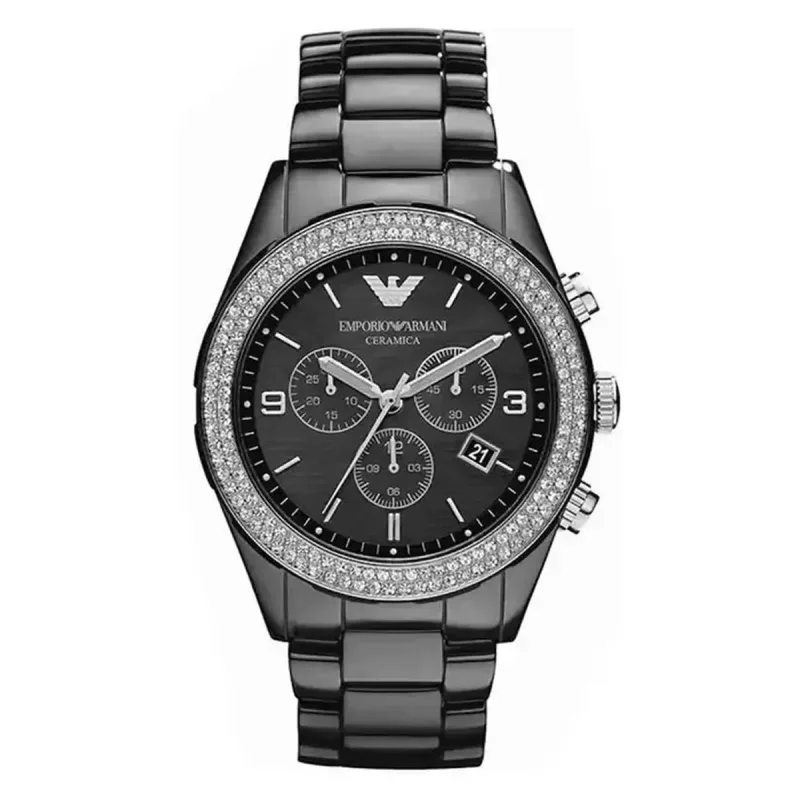 Emporio Armani AR1455 Ceramica Chronograph Black Ceramic Unisex Watch