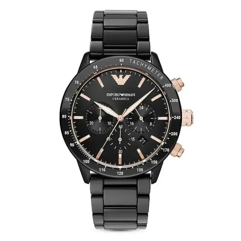Emporio Armani AR70002 Mario Black Ceramic Men's Chronograph Watch