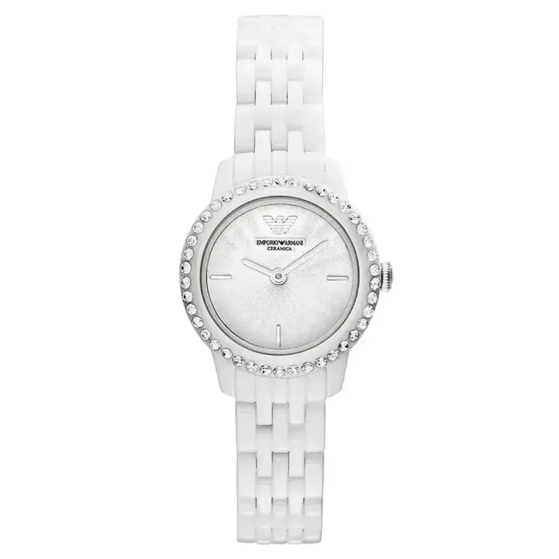 Emporio Armani Ceramica AR1479 Women's Quartz Watch – 26mm White Dial White Ceramic Bracelet