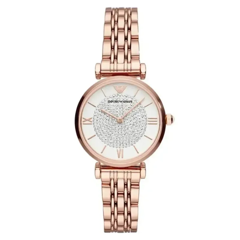 Emporio Armani Gianni T-Bar AR11244 Women's Watch – 32mm Rose Gold Steel Bracelet