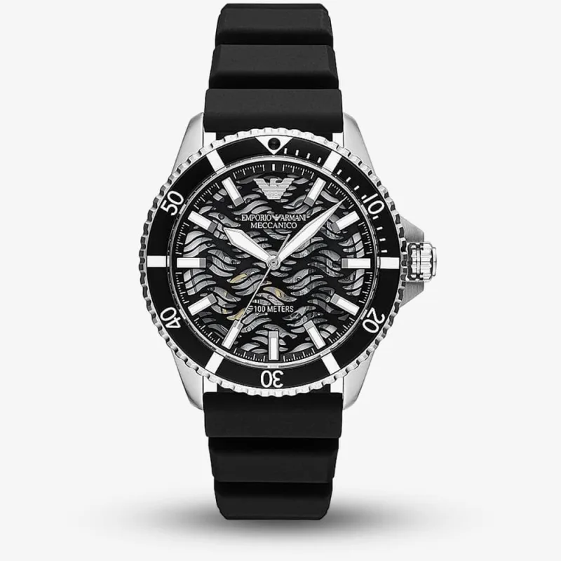 Emporio Armani Meccanico Silicone Strap Watch AR60062
