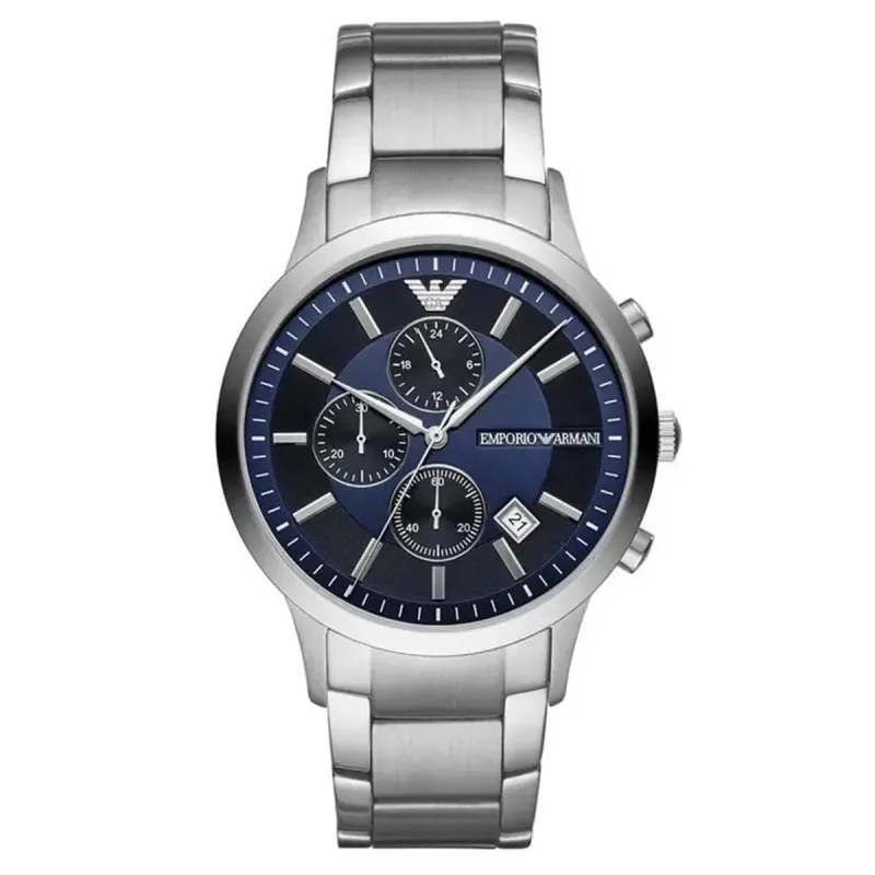 Emporio Armani Renato AR11164 Men's Chronograph Watch – 43mm Navy Blue Dial