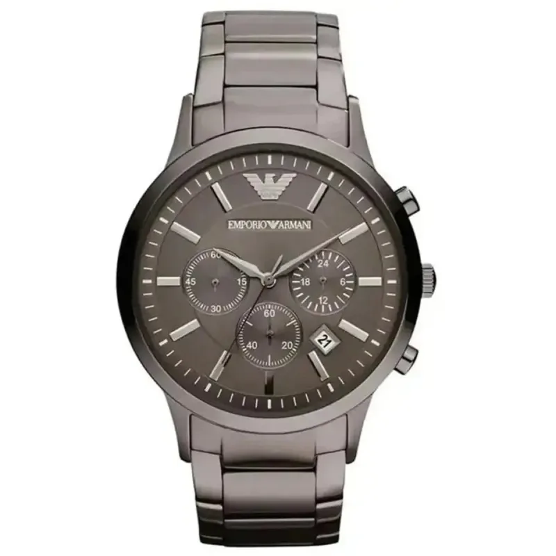 Emporio Armani Renato AR2454 Men's Chronograph Watch – 43mm Grey Dial & Bracelet