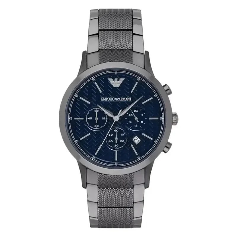 Emporio Armani Renato AR2505 Men's Chronograph Navy Blue Dial Gunmetal Watch