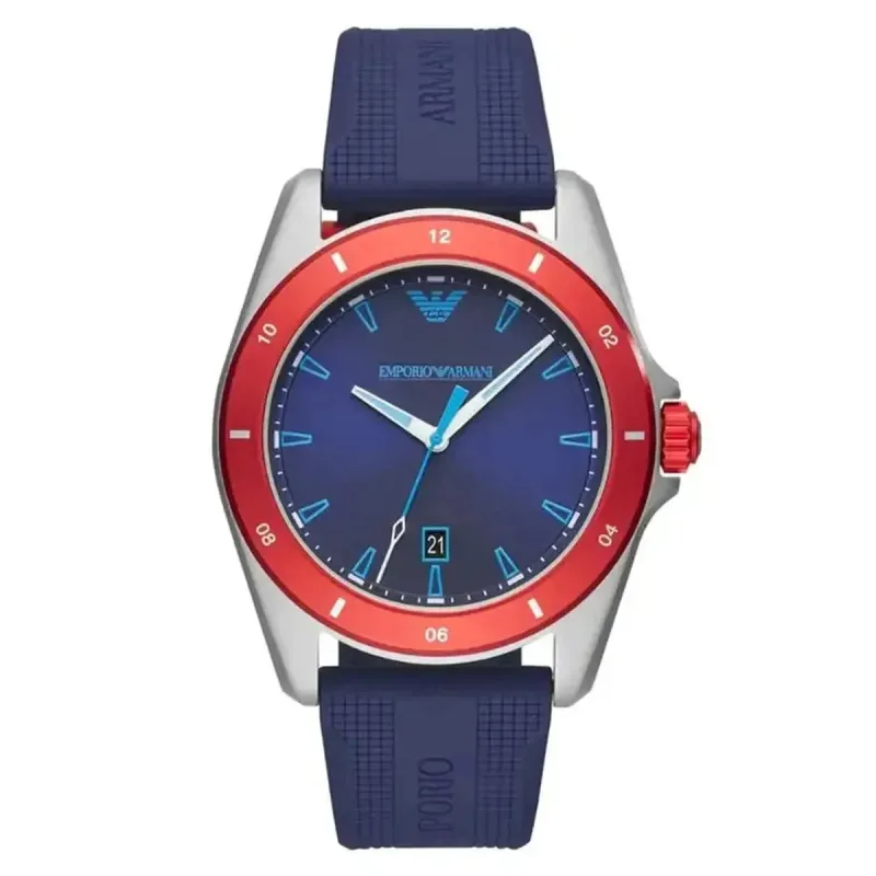 Emporio Armani Sigma AR11217 Men's Watch – 44mm Blue Dial Blue Silicone Strap