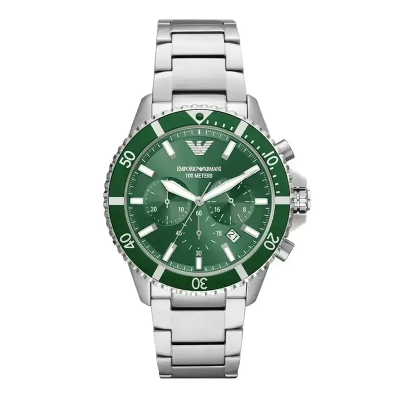 Emporio Armani World Explorer AR11500 Men's Chronograph Watch – 43mm Green Dial