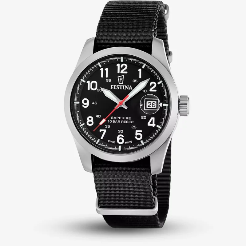 Festina Mens Field Black Nato Strap Watch F20082/3