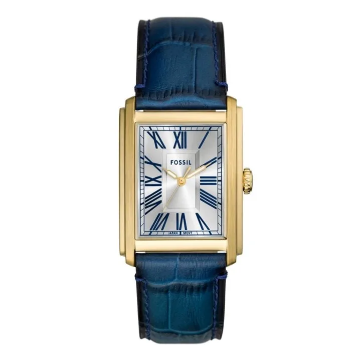 Fossil FS6076 Carraway Blue Leather Strap Watch - W10372