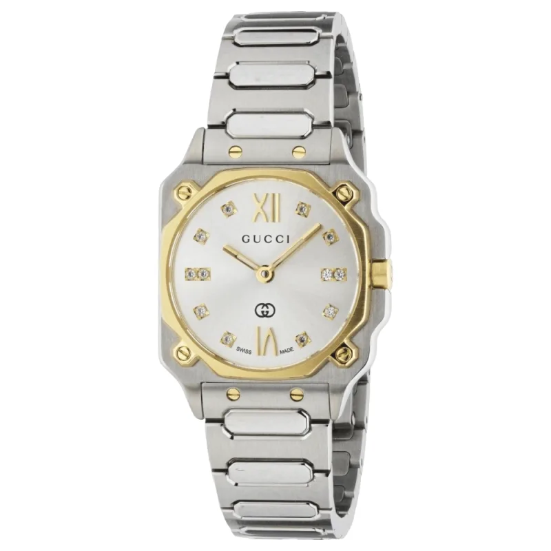 Gucci YA166503 G-Flat Silver Dial Ladies Watch