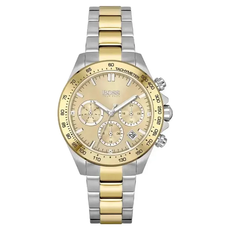 Hugo Boss Novia 1502618 Women's Multi-Dial Watch – 38mm Gold Dial Two-Tone Bracelet