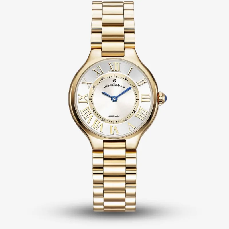Jacques du Manoir Ladies Celine Silver Dial Gold Tone Bracelet Watch JWL06004