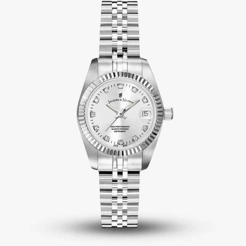 Jacques du Manoir Ladies Inspiration Elegance 26mm Silver Dial Bracelet Watch Nro.02