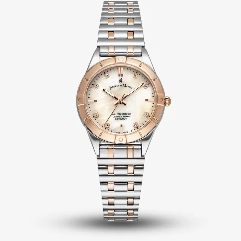 Jacques du Manoir Ladies Leonie Rose Gold Mother Of Pearl Dial Bracelet Watch JWL05904