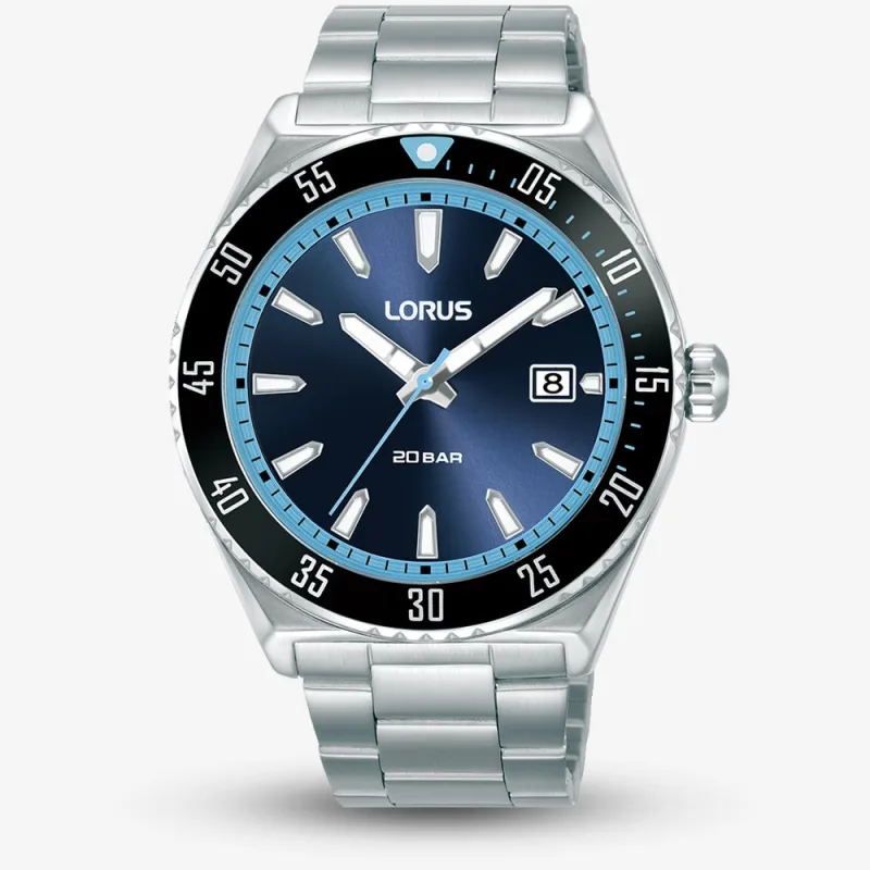 Lorus Mens Sports Blue Bracelet Watch RS957DX9
