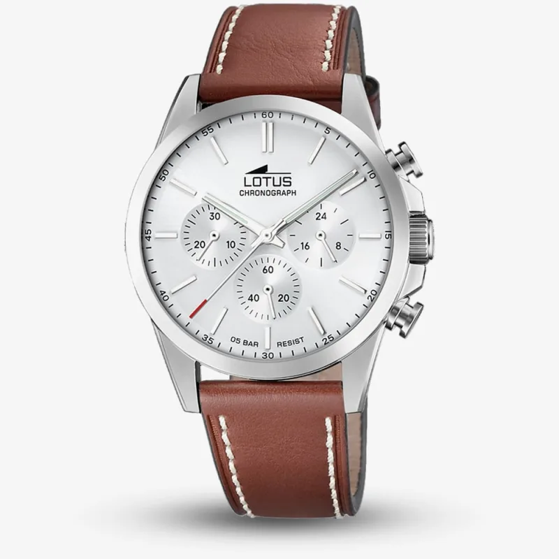 Lotus Mens Brown Leather Strap Chronograph Watch L18990/1