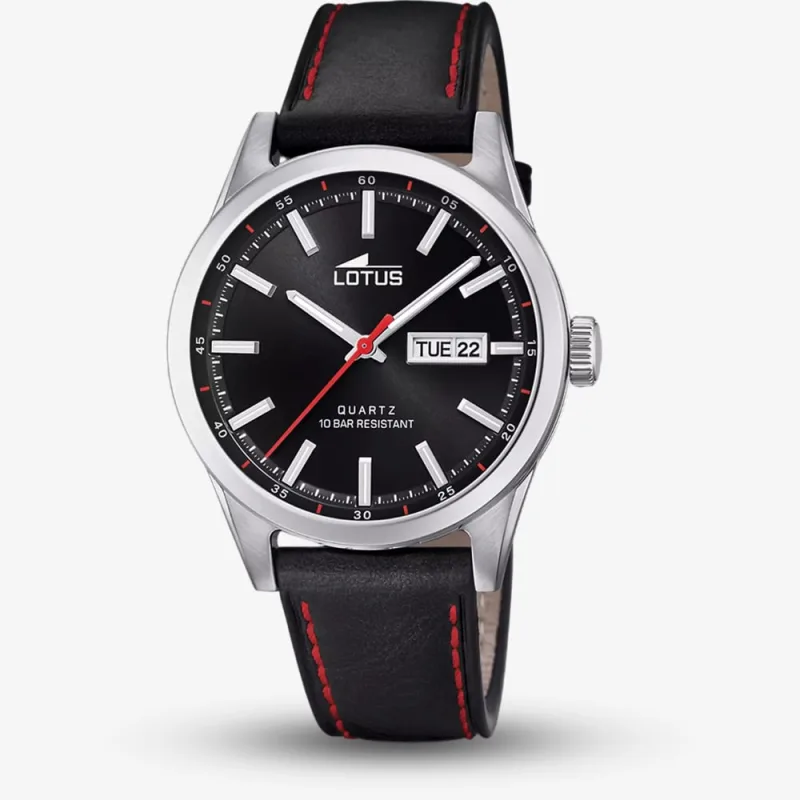 Lotus Mens Classic Black Leather Strap Watch L18671/4