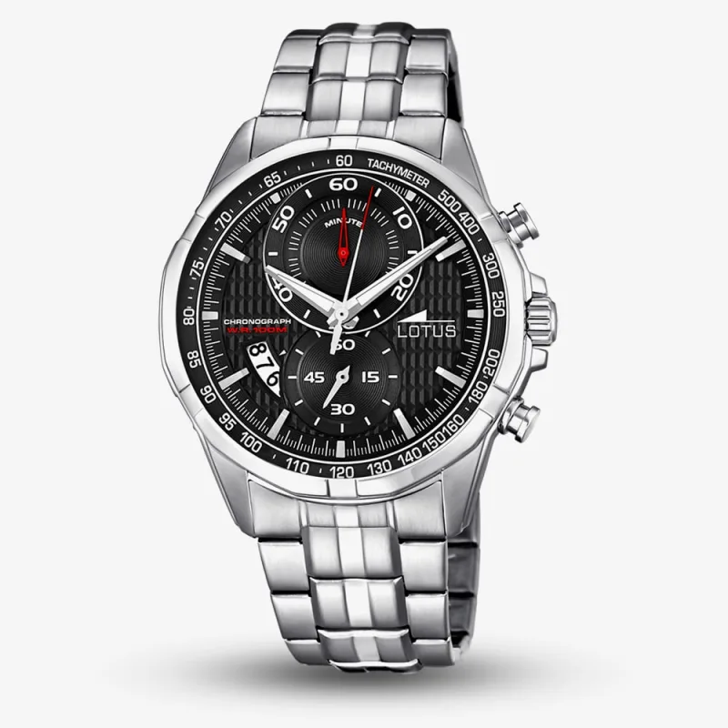 Lotus Mens Stainless Steel Chronograph Black Dial Watch L10132/4