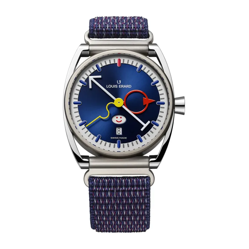 Louis Erard X Alain Silberstein Smile-Day Blue 40mm Limited Editions Mens Watch