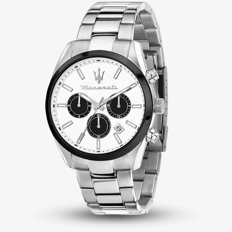 Maserati Mens Attrazione White Chronograph Watch MSR8853151004