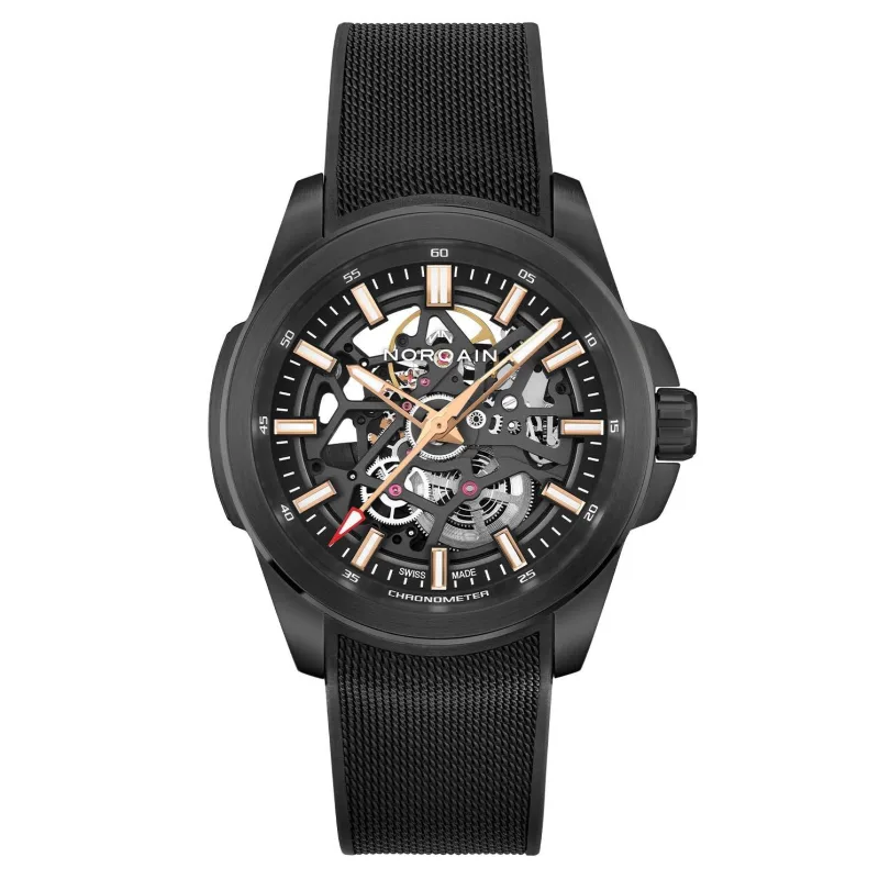 Norqain Black Independence Skeleton Titanium Chronograph Automatic Watch, Size: 42mm