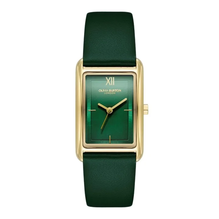 Olivia Burton 24000199 Grove Green Leather Strap Watch - W28196
