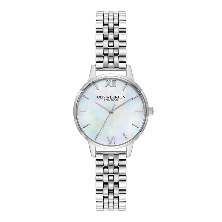 Olivia Burton Mother of Pearl Silver Bracelet Watch