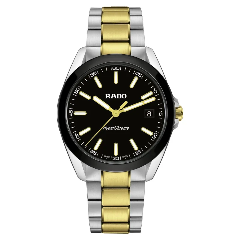 Rado HyperChrome 41.5mm Stainless Steel and Yellow Gold Tone Watch