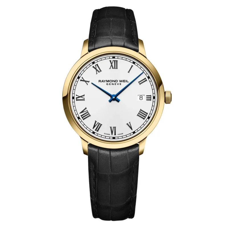 Raymond Weil Men's White Toccata Yellow Gold Pvd Watch, Size: 39mm