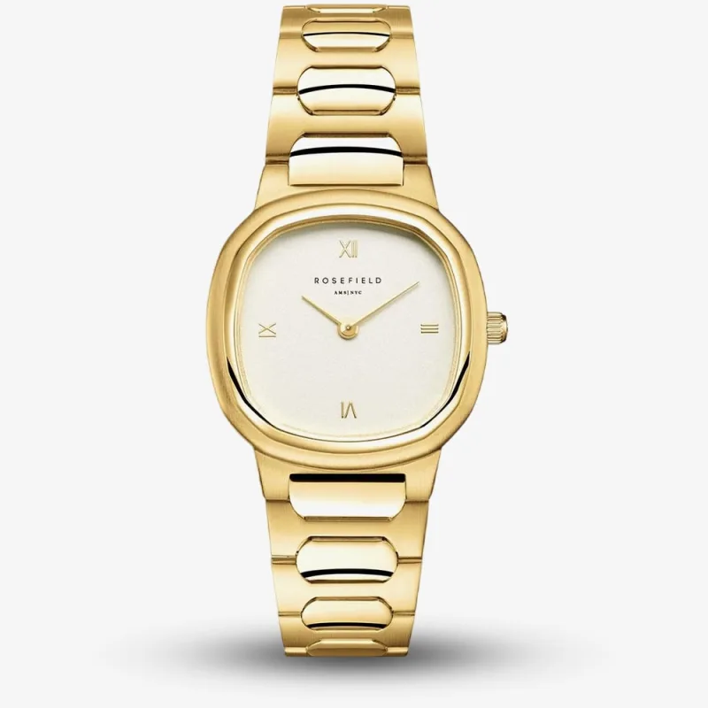 Rosefield Ladies Gaia White Dial Golden Bracelet Watch Orcgsg-OR01