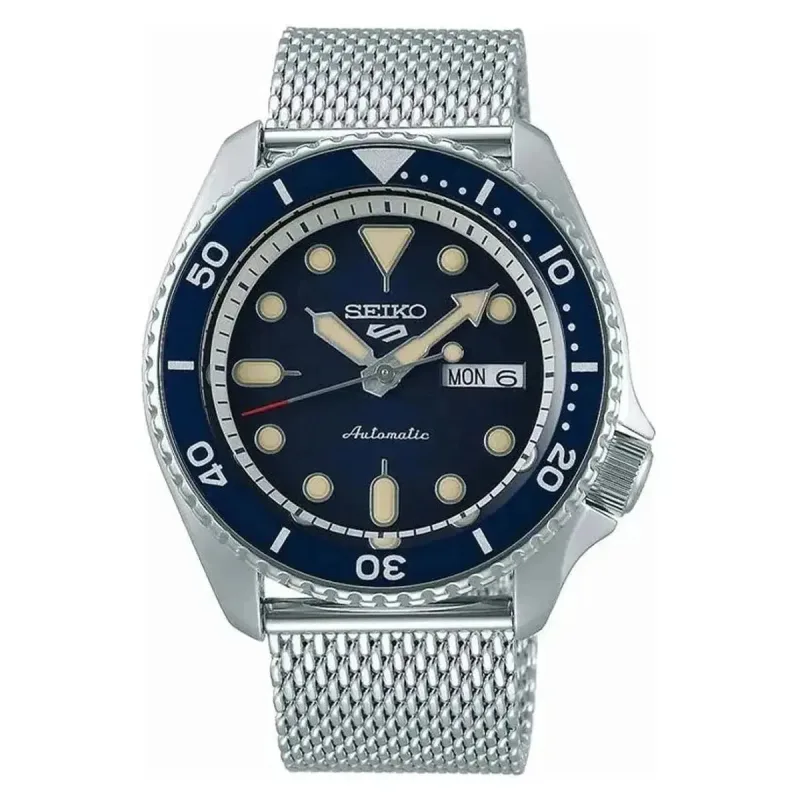 Seiko 5 Sports SRPD71K1 Suits Style Automatic Blue Dial Mesh Bracelet