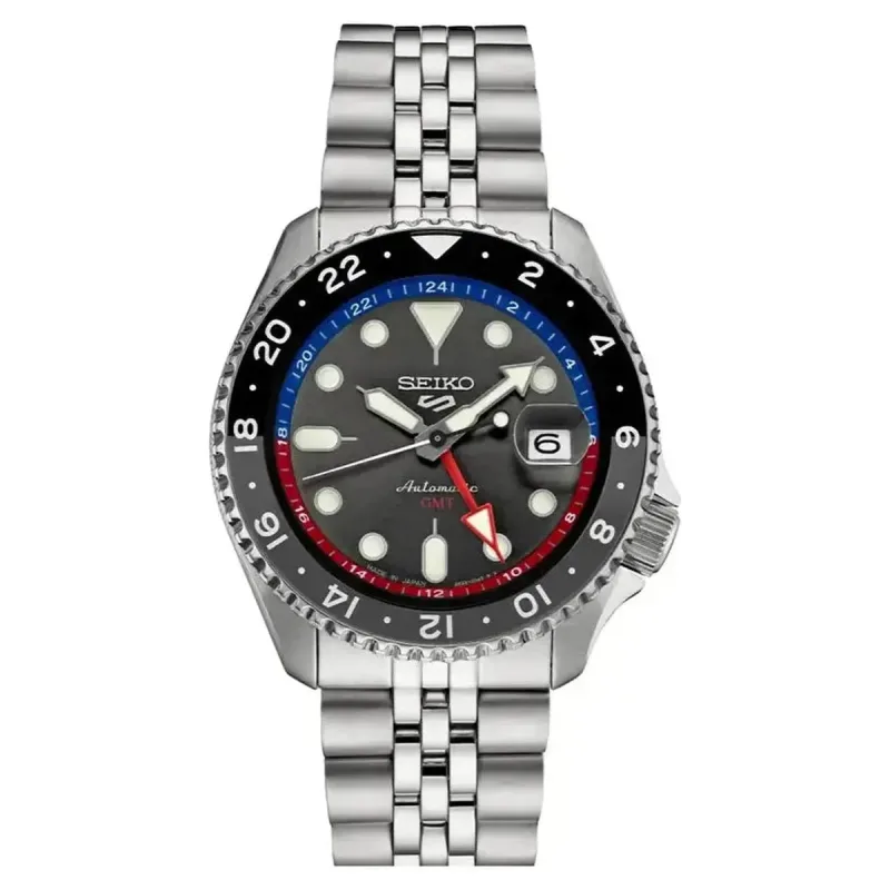 Seiko 5 Sports SSK019 GMT Automatic Charcoal Dial Stainless Steel Watch