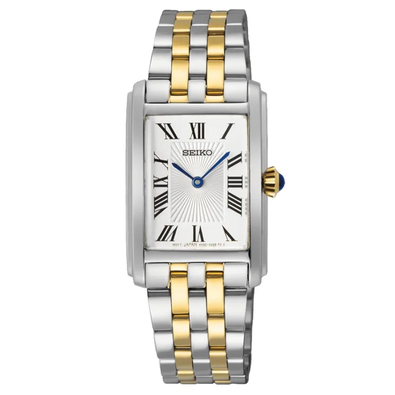 Seiko Essentials 22.2mm Stainless Steel and Yellow Gold Tone Ladies Watch