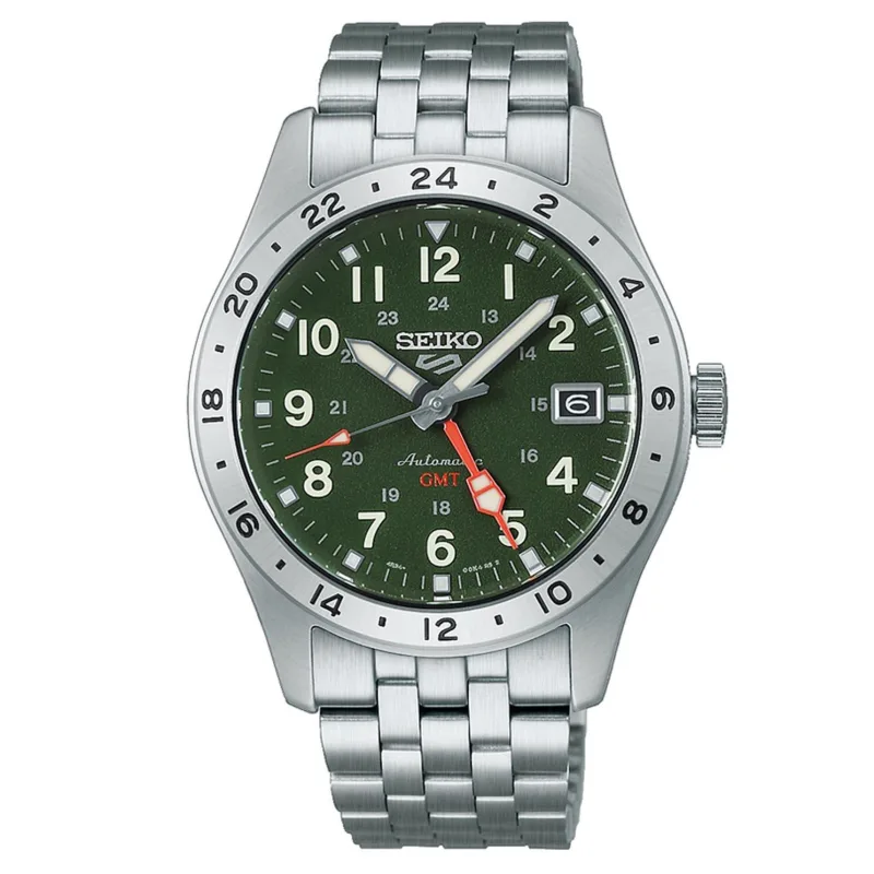 Seiko Men's Green 5 Sports Field Gmt Automatic Watch, Size: 39.4mm