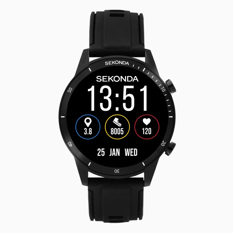 Sekonda Active Go Smart Watch | Black Case and Silicone Strap | 30287